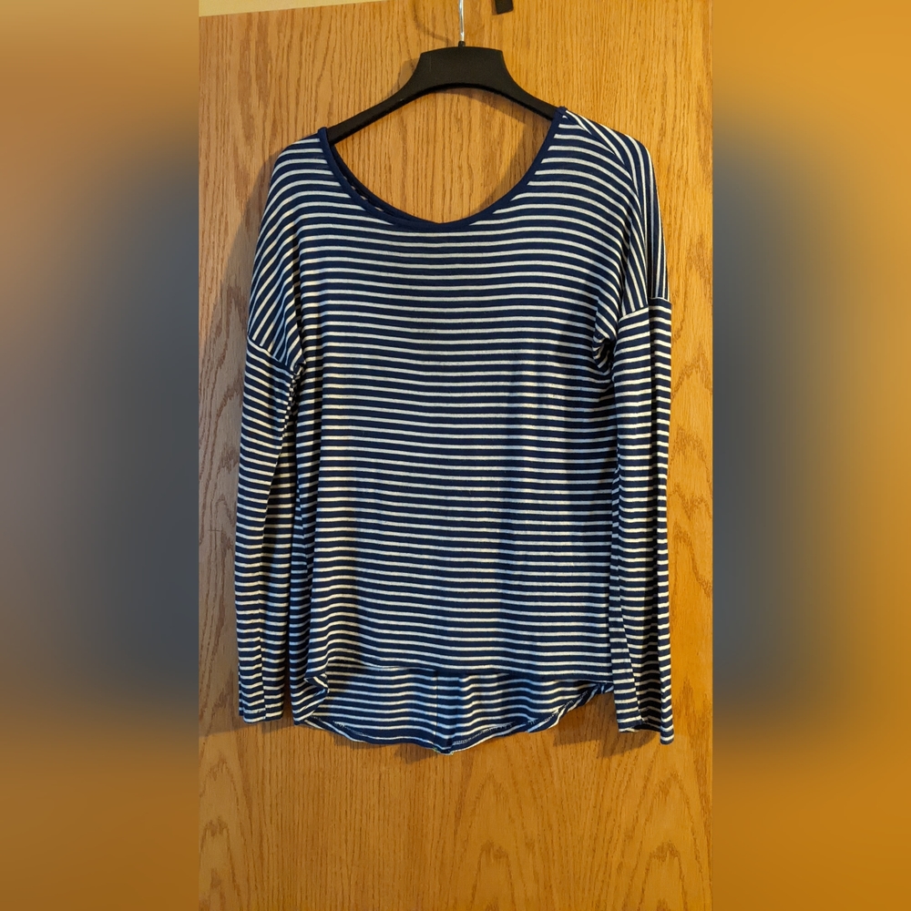 Ultra Flirt long sleeve striped shirt, L.